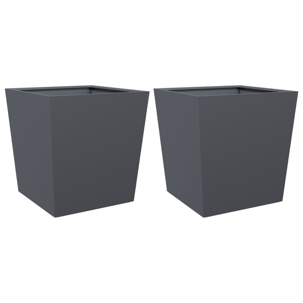 Vidaxx jardinières 2 pcs 50x50x50 cm acier anthracite