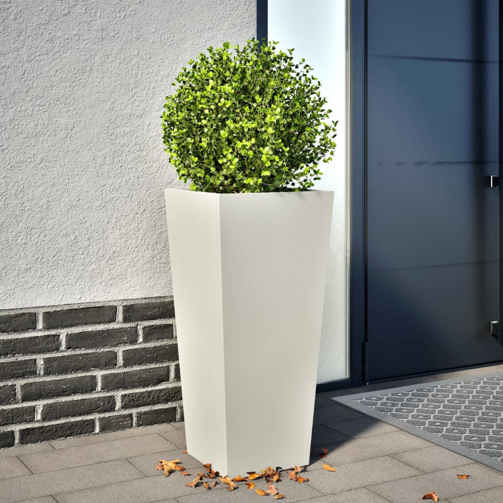Vidaxx jardinière 35x35x75 cm acier blanc