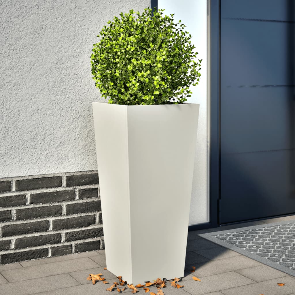 Vidaxx jardinières 2 pcs 35x35x75 cm acier blanc