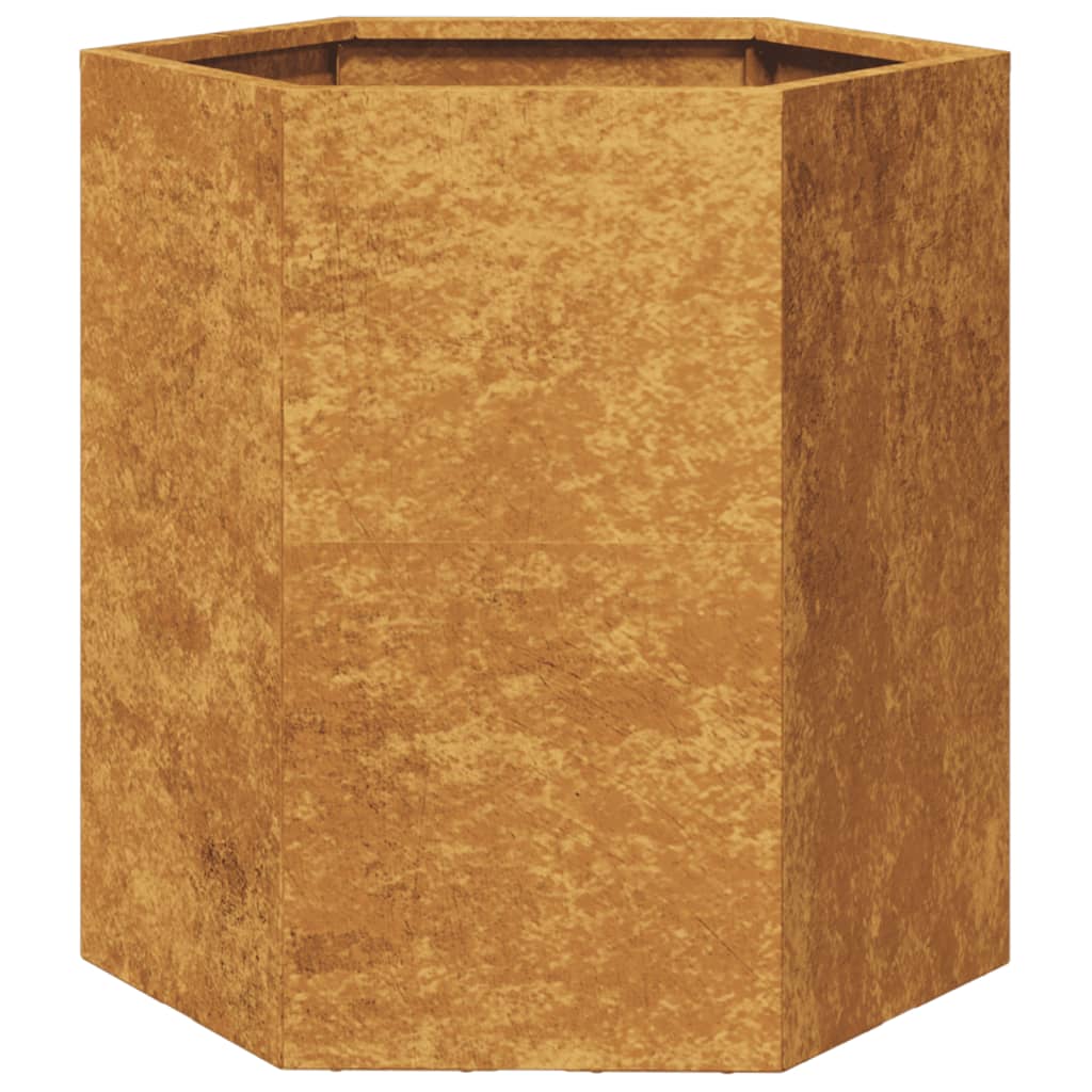 VidaXL Jardinière hexagone 46x40x45 cm acier corten