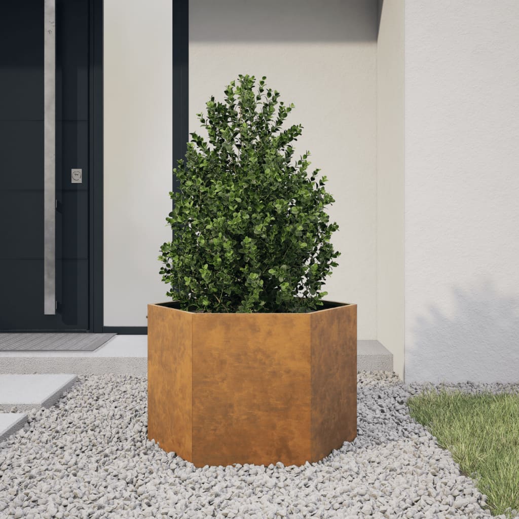 Vidaxx jardinière hexagone 69x60x45 cm acier résistant aux intempéries