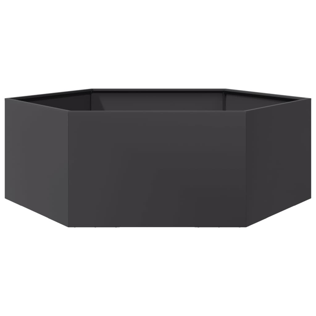 Vidaxx jardinière hexagone 138x120x45 cm acier noir