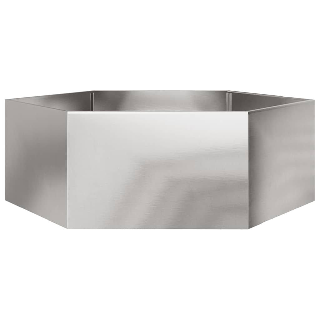 Vidaxx jardinière hexagone 138x120x45 cm acier inoxydable
