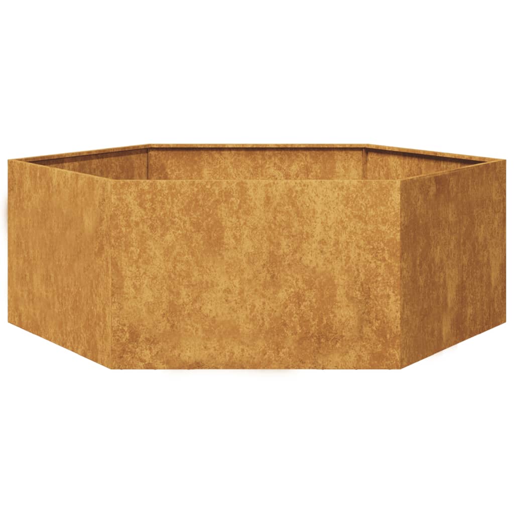 Vidaxx jardinière hexagone 138x120x45 cm acier résistant aux intempéries