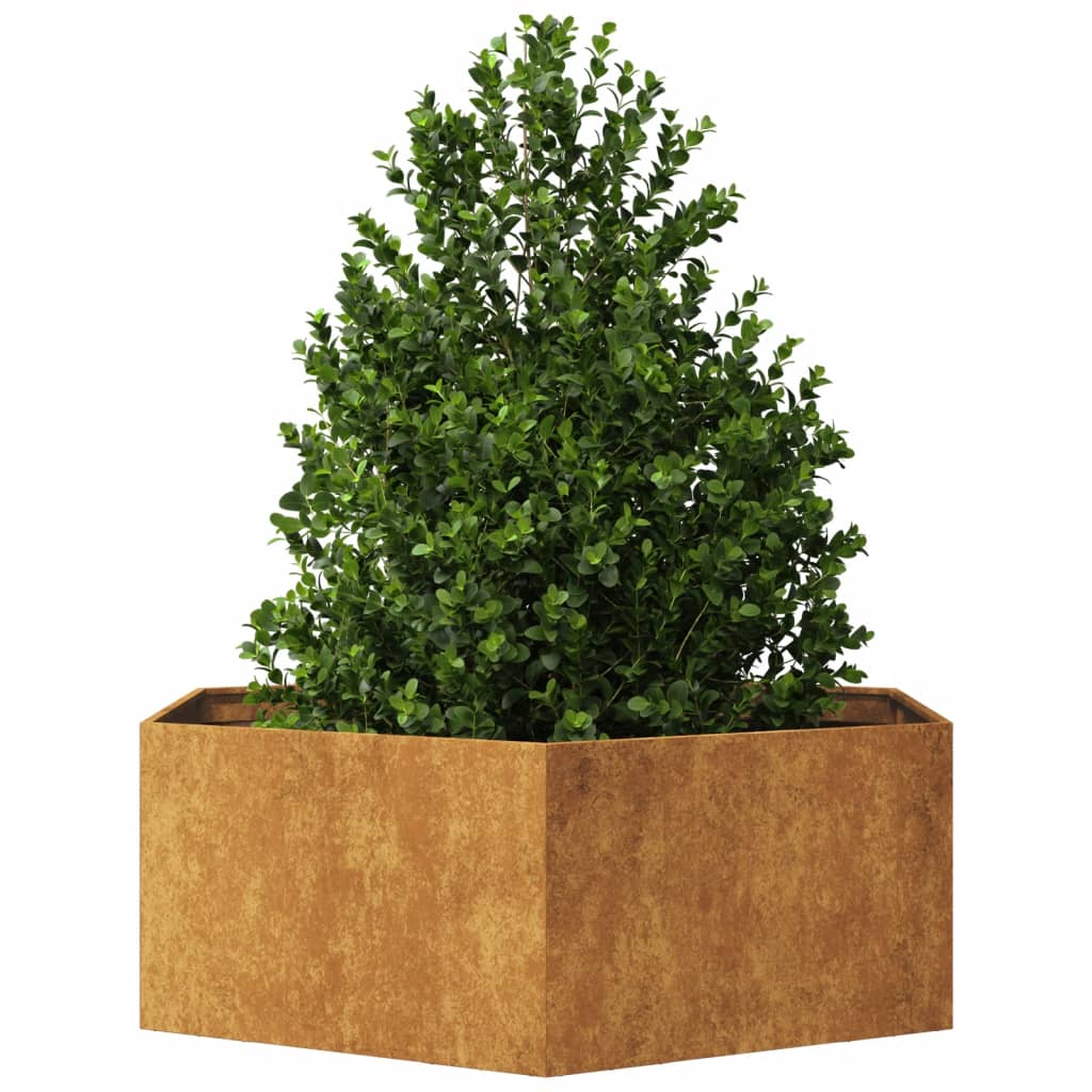 Vidaxx jardinière hexagone 138x120x45 cm acier résistant aux intempéries