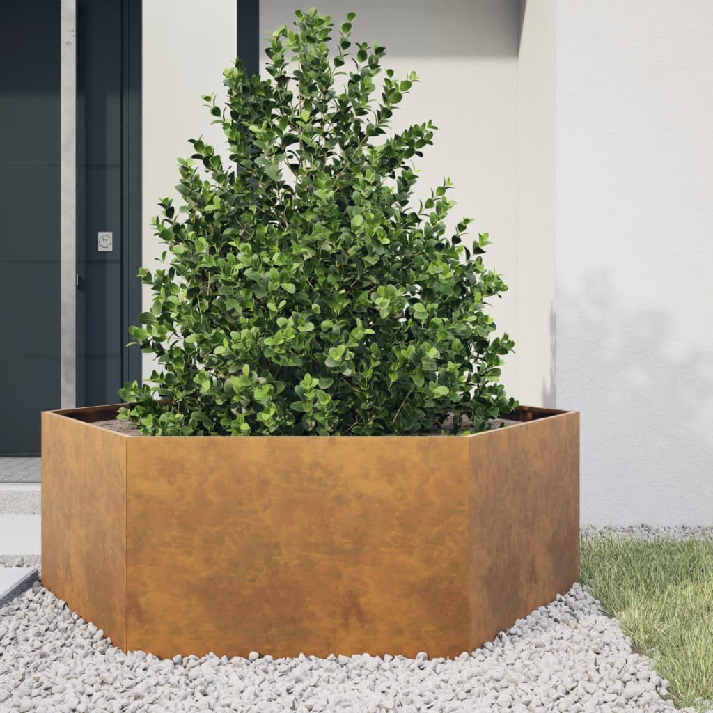 Vidaxx jardinière hexagone 138x120x45 cm acier résistant aux intempéries