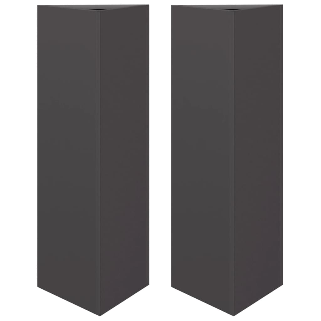 Vidaxx jardinières 2 pcs triangle 30x26x75 cm acier noir
