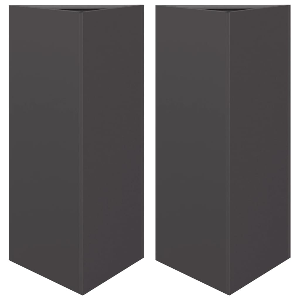 Vidaxx jardinières 2 pcs triangle 40x34,5x70 cm acier noir