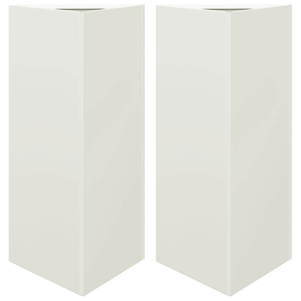 Vidaxx jardinières 2 pcs triangle 40x34,5x70 cm acier blanc