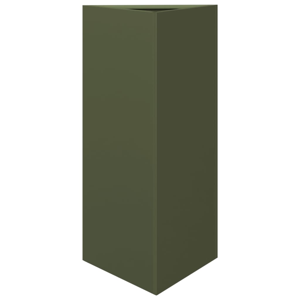 Vidaxx jardinière triangle 40x34,5x70 cm acier vert olive