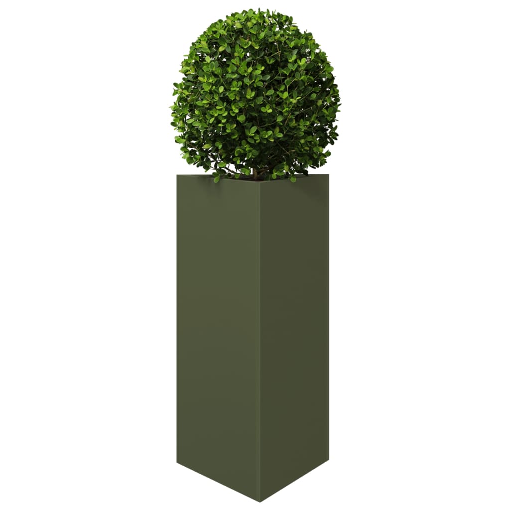 Vidaxx jardinière triangle 40x34,5x70 cm acier vert olive