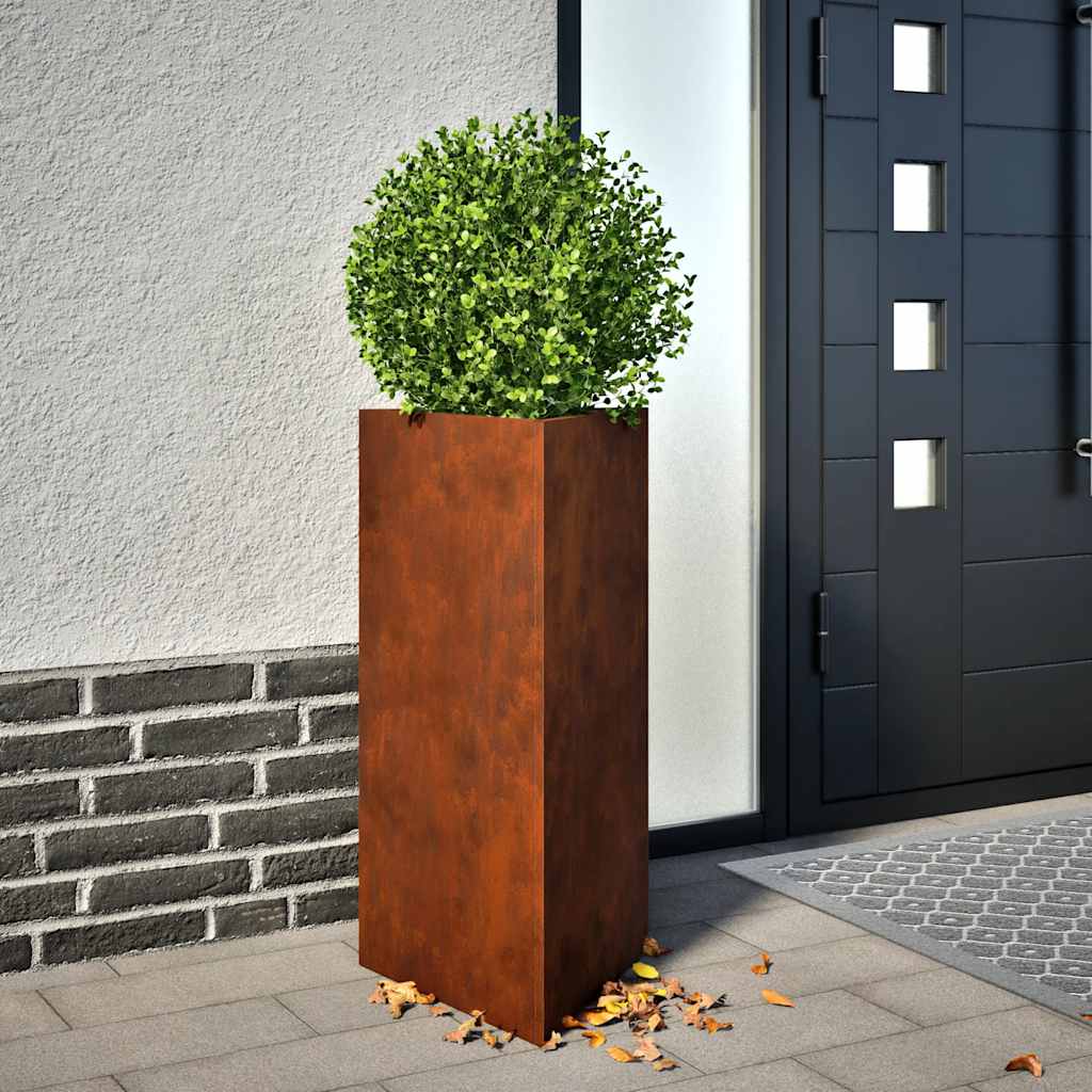 Vidaxx jardinières 2 pcs triangle 40x40x75 cm acier résistant aux intempéries