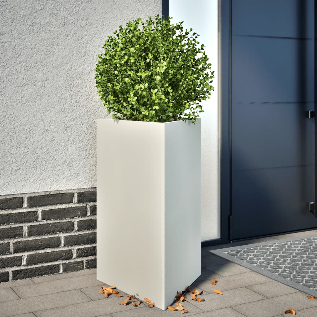 Vidaxx jardinière triangle 50x43x75 cm acier blanc