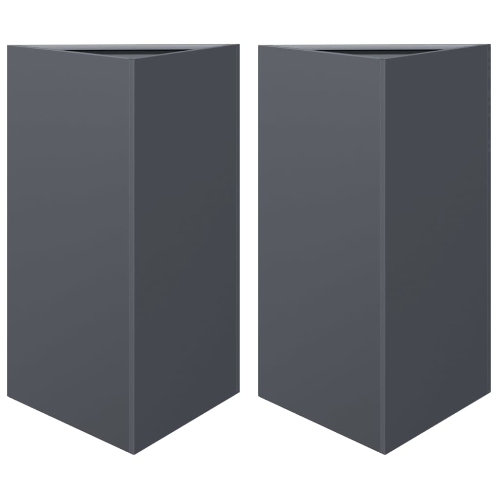 Vidaxx jardinières 2 pcs triangle 50x43x75 cm acier anthracite