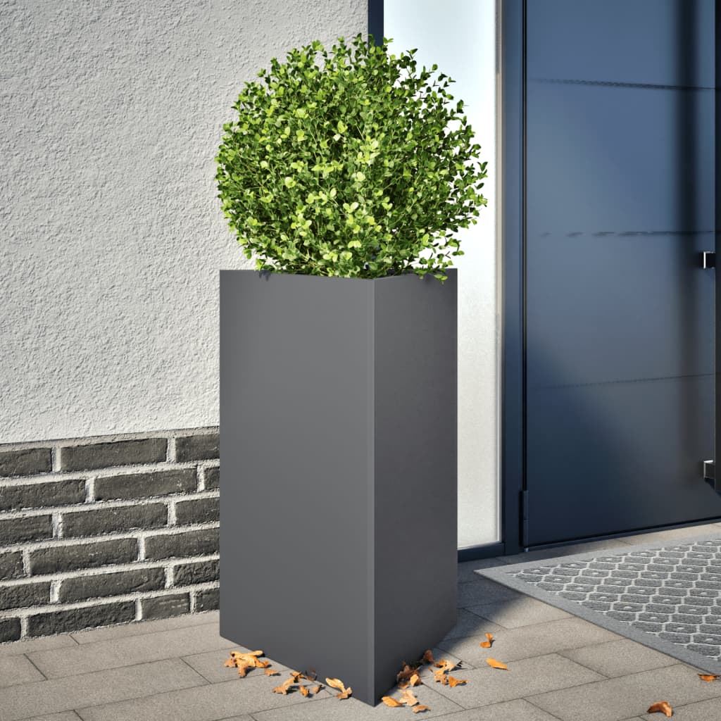 Vidaxx jardinières 2 pcs triangle 50x43x75 cm acier anthracite