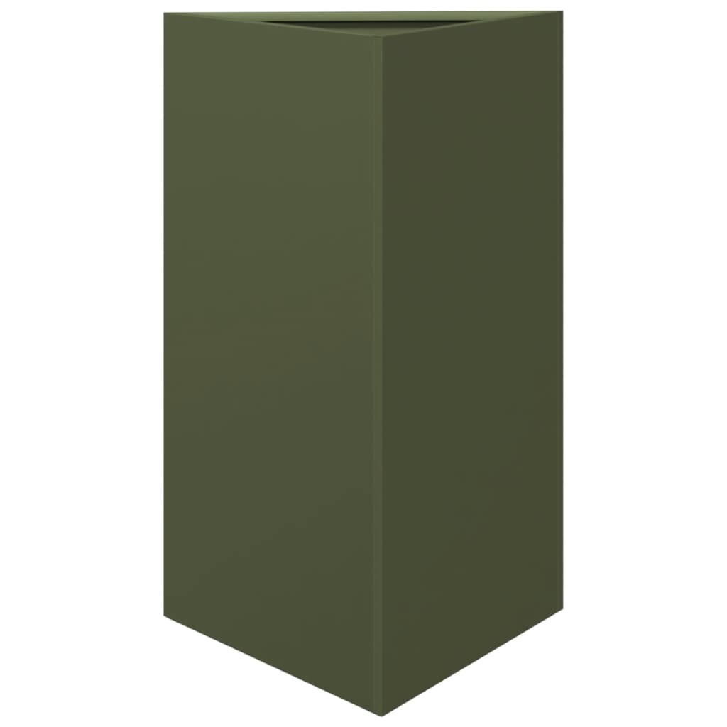Vidaxx jardinière triangle 50x43x75 cm acier vert olive