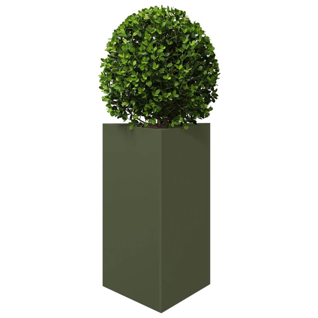 Vidaxx jardinière triangle 50x43x75 cm acier vert olive