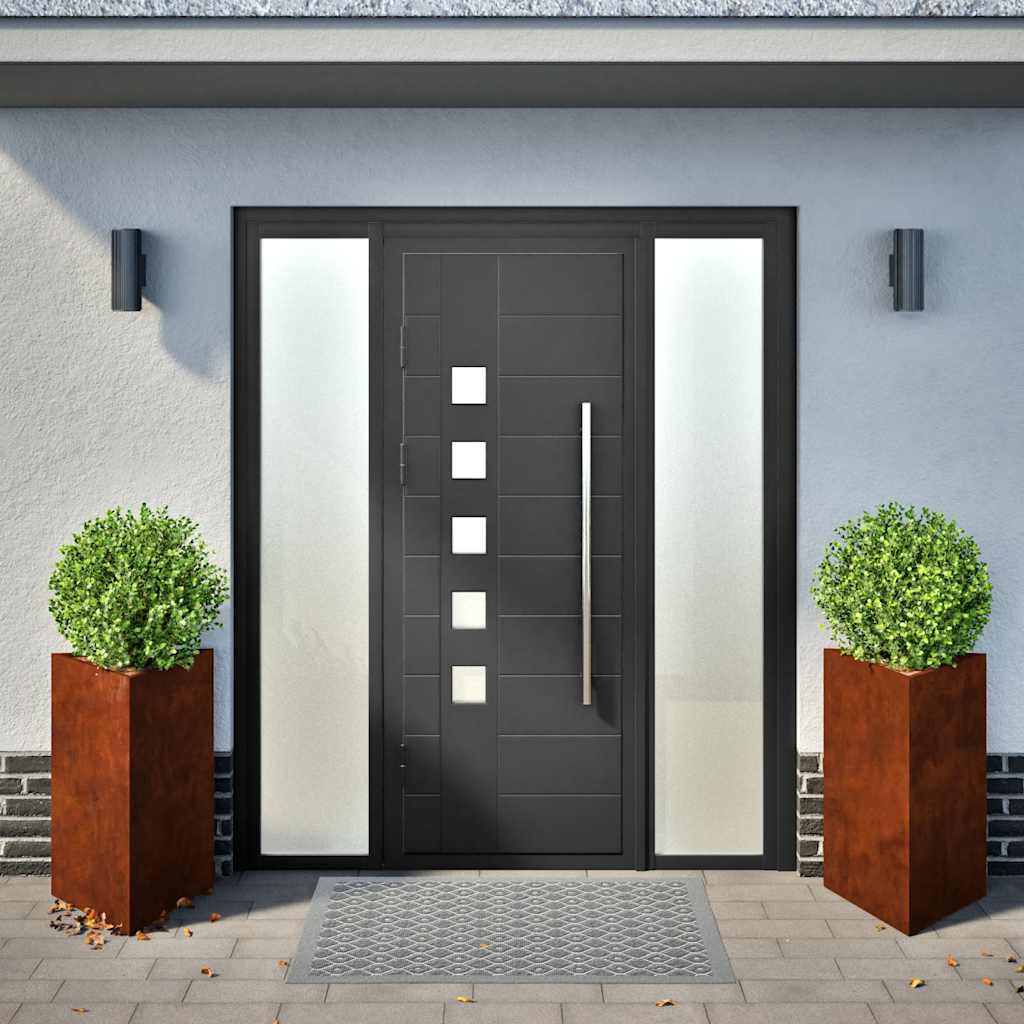 Vidaxx jardinières 2 pcs triangulaire 50x43x75 cm acier résistant aux intempéries