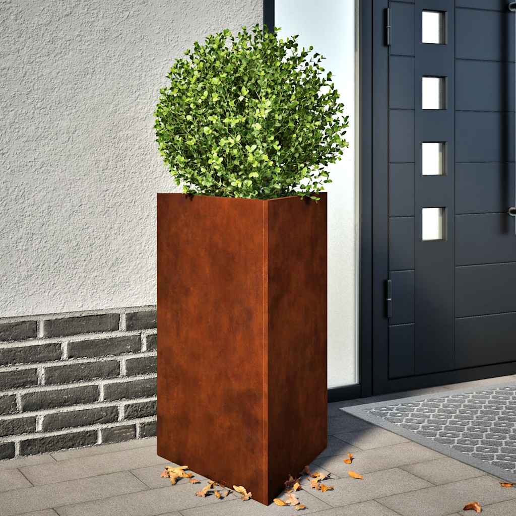 Vidaxx jardinières 2 pcs triangulaire 50x43x75 cm acier résistant aux intempéries