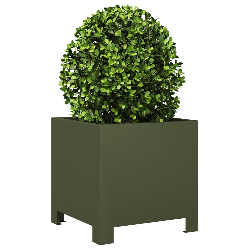 Vidaxx jardinière 30x30x30 cm acier vert olive