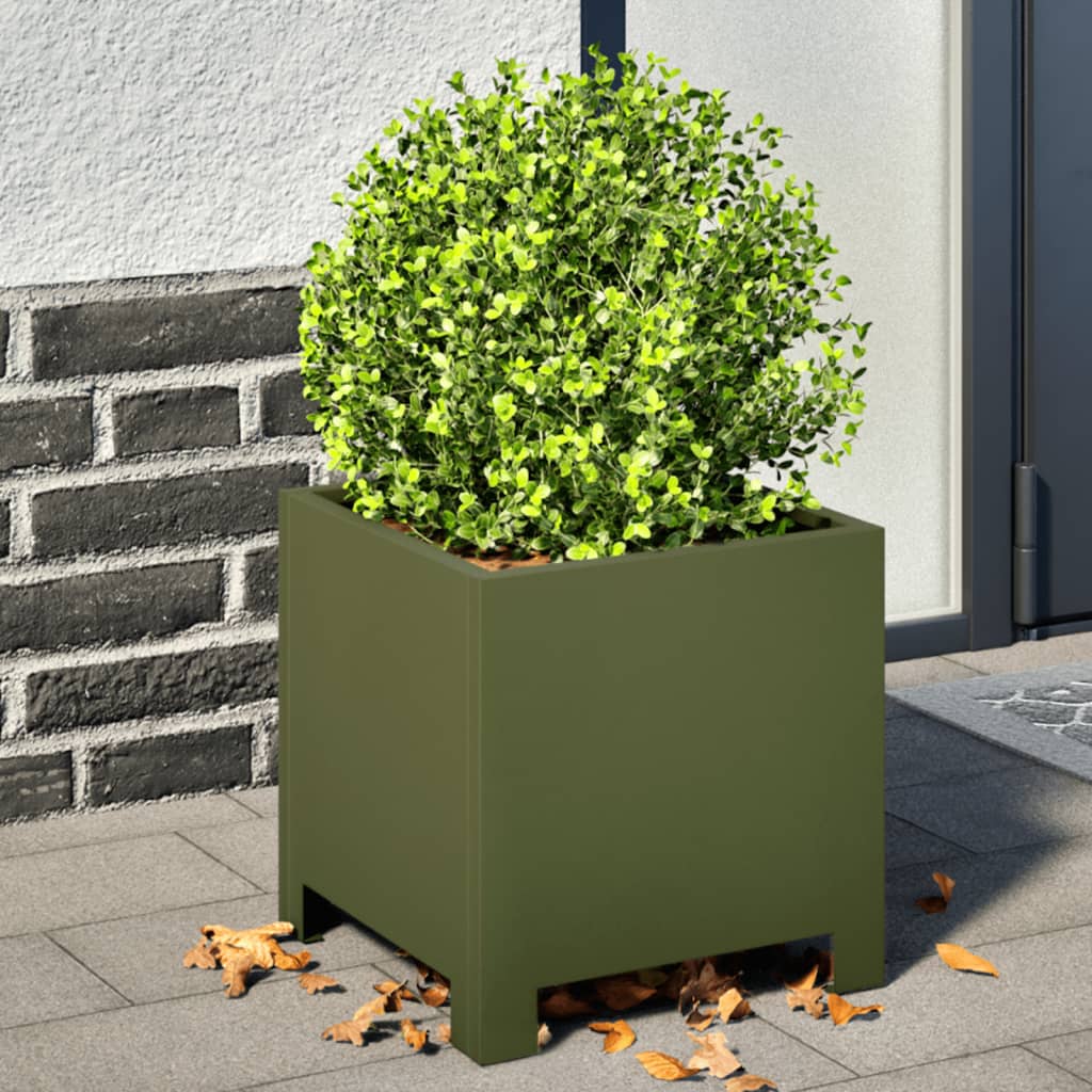 Vidaxx jardinière 30x30x30 cm acier vert olive