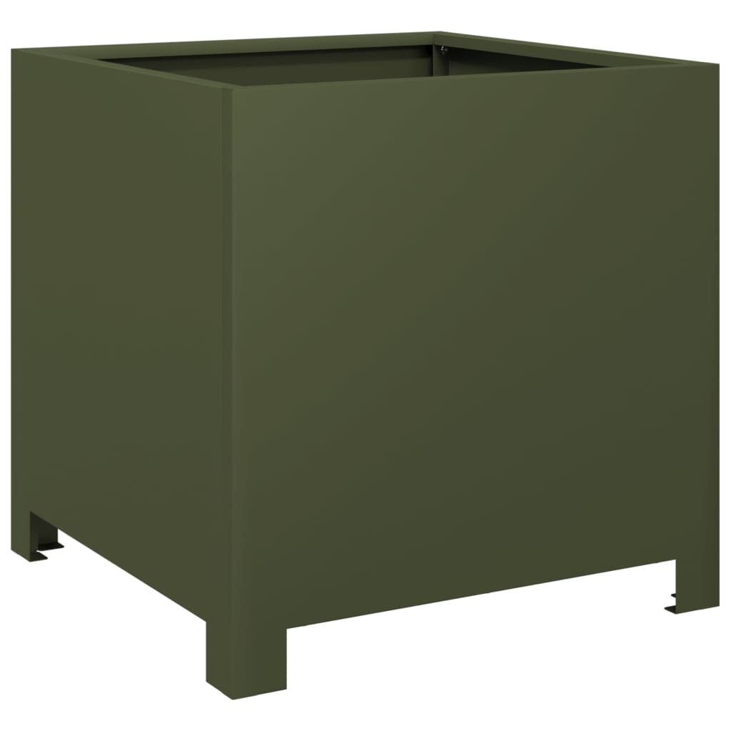 Vidaxx jardinière 40x40x40 cm acier vert olive