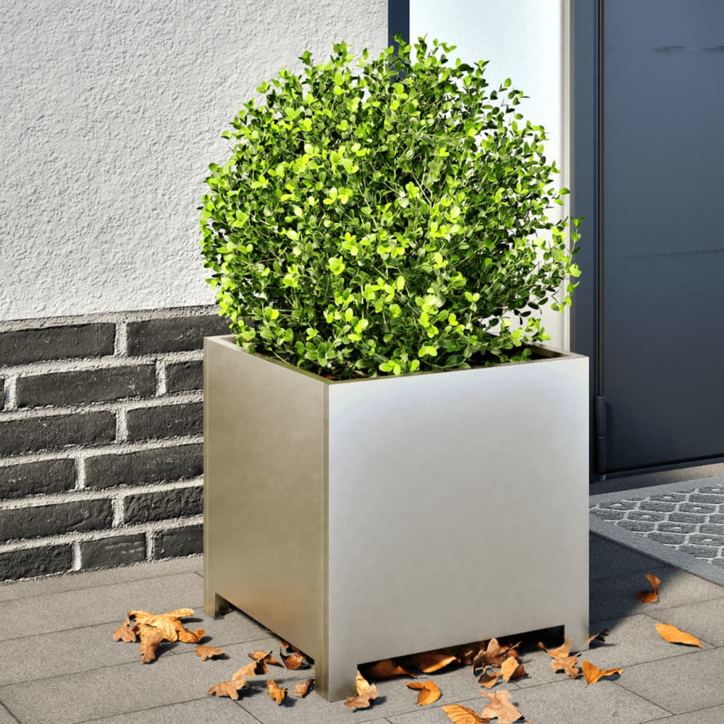 Vidaxx jardinières 2 pcs 40x40x40 cm acier inoxydable