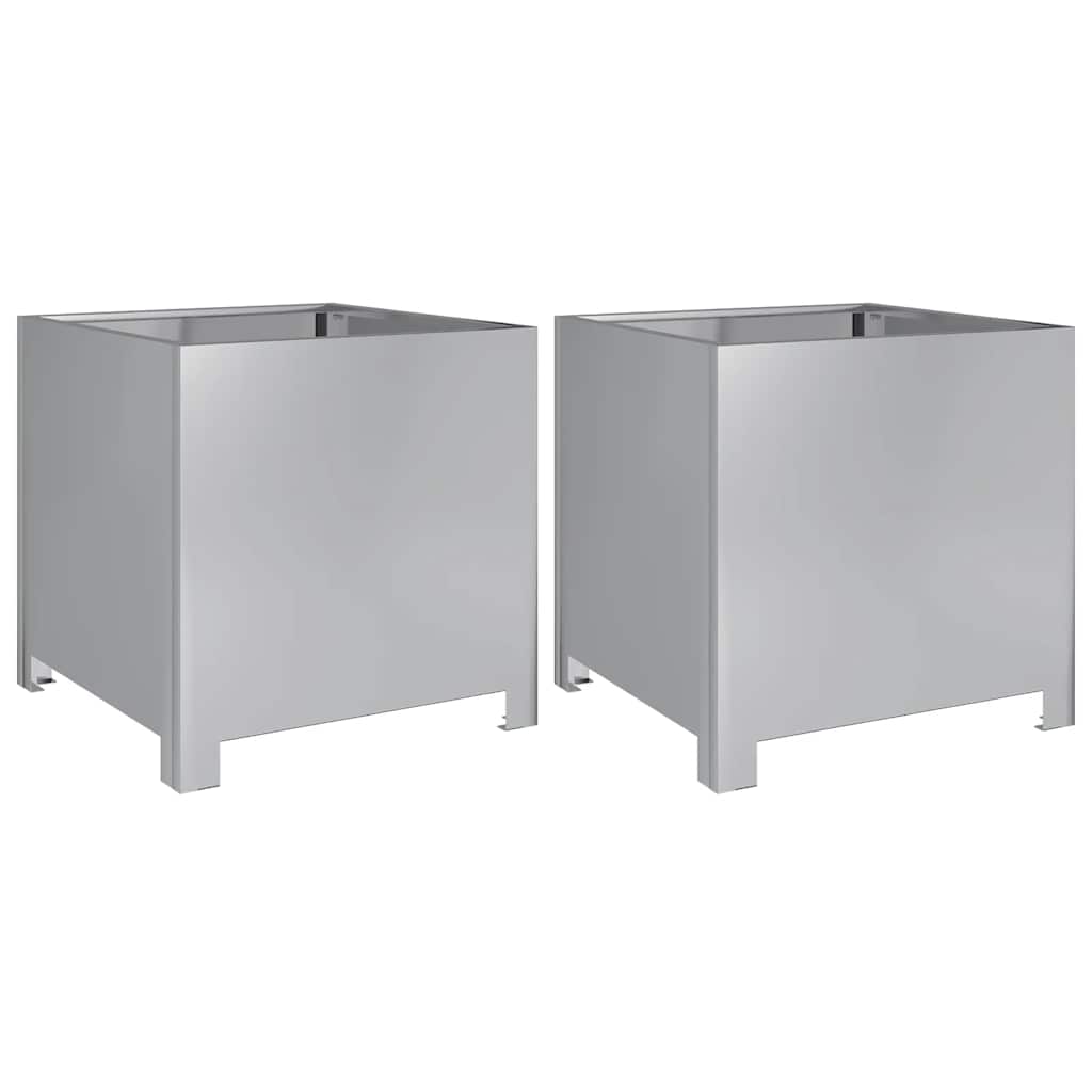 Vidaxx jardinières 2 pcs 40x40x40 cm acier galvanisé