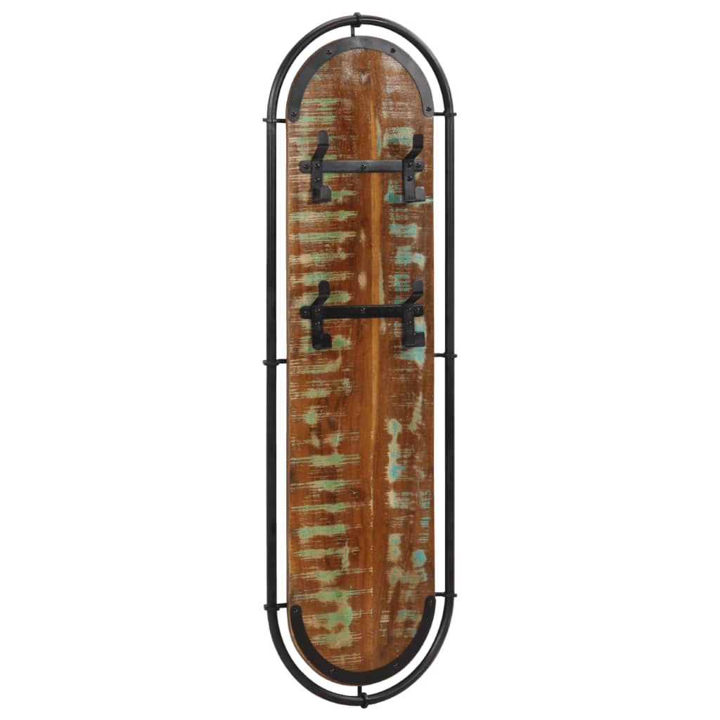 Vidaxx porte-manteaux muraux 2 pcs avec 4 crochets en bois massif recyclé