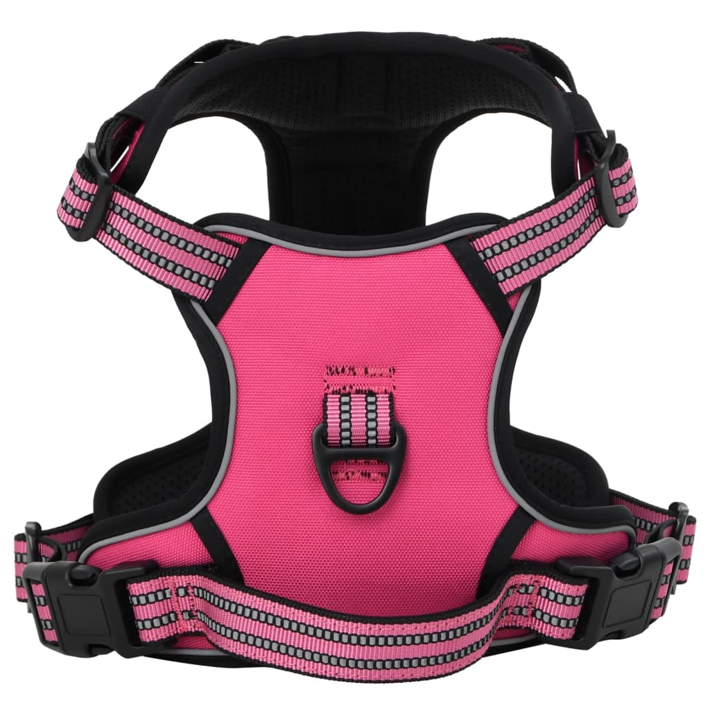 VidaXL harnais pour chien avec bandes réfléchissantes réglable s rose