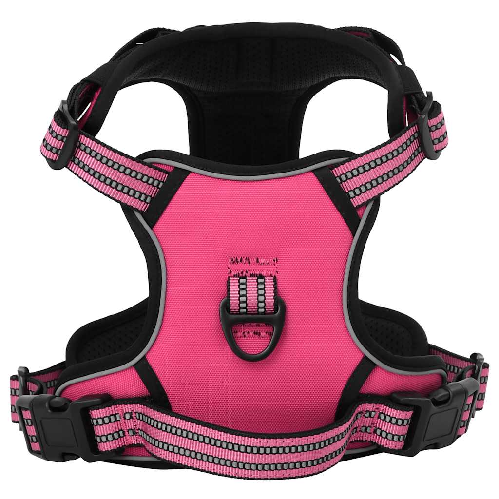 Vidaxl harnais pour chien avec bandes réfléchissantes réglable xl rose
