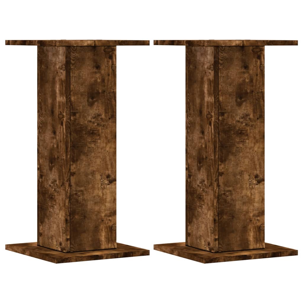 VidaXL Supports d'enceintes 2 pcs 30x30x60 cm bois traité chêne fumé