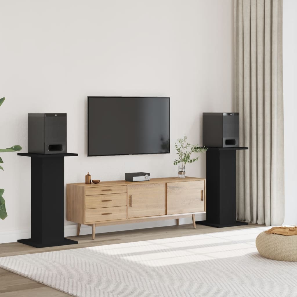 VidaXL Supports d'enceintes 2 pcs 30x30x80 cm bois traité noir