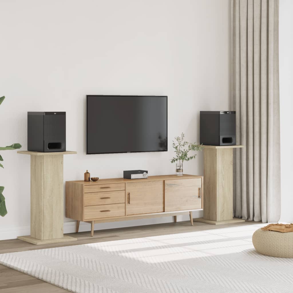 Vidaxx supports d'enceintes 2 pcs 30x30x80 cm bois traité chêne sonoma
