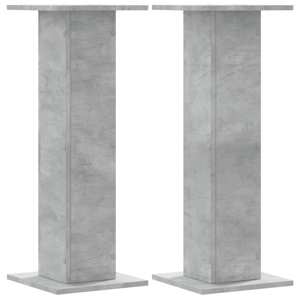 Vidaxx pieds d'enceintes 2 pcs 30x30x80 cm bois d'ingénierie béton gris