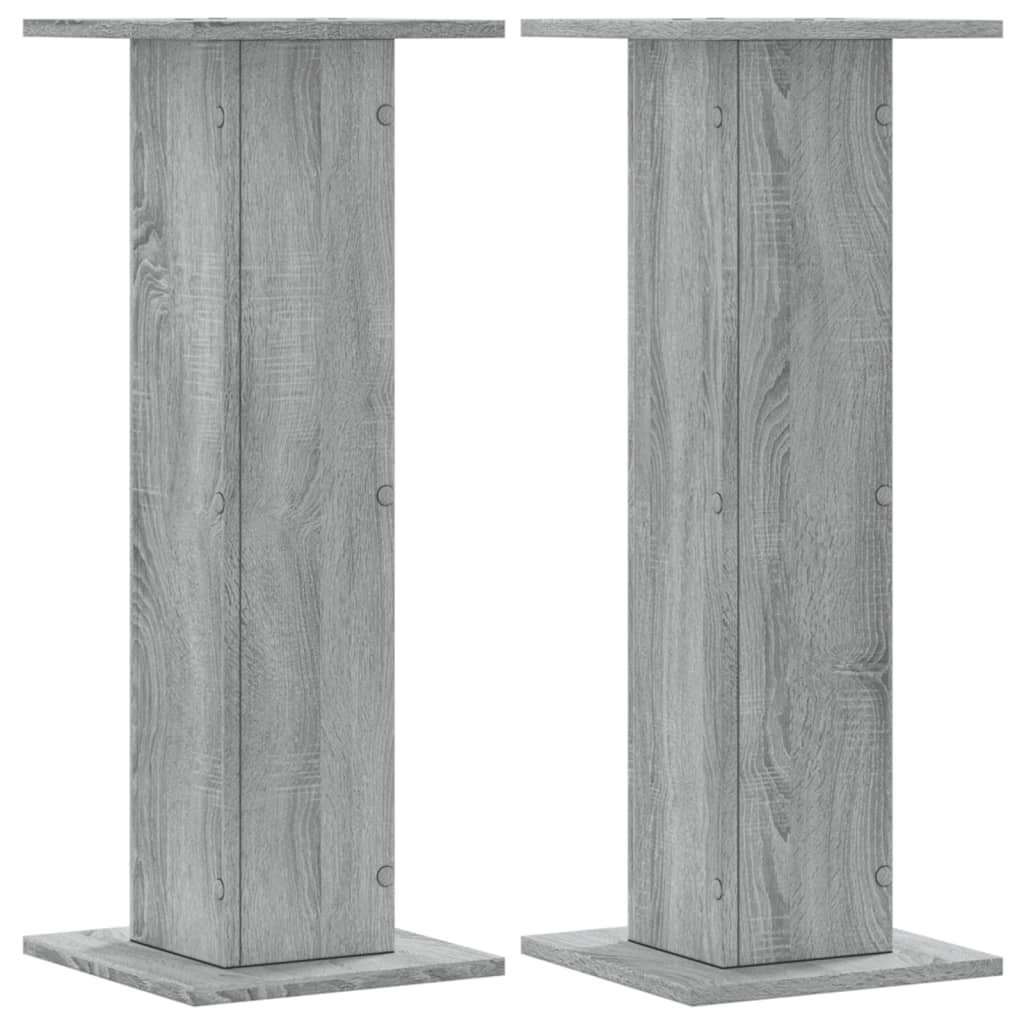 VidaXL supports d'enceintes 2 pcs 30x30x80 cm bois traité gris sonoma