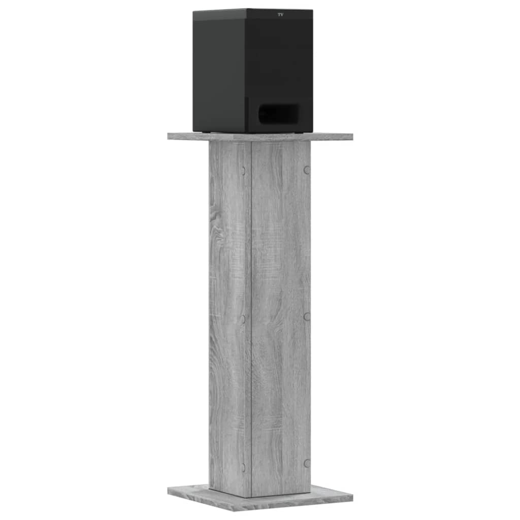 VidaXL supports d'enceintes 2 pcs 30x30x80 cm bois traité gris sonoma