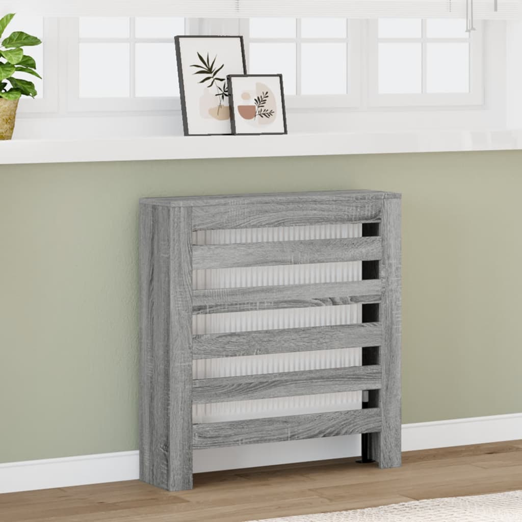 Vidaxx caisson de radiateur 78x20x82 cm bois d'ingénierie gris couleur chêne sonoma