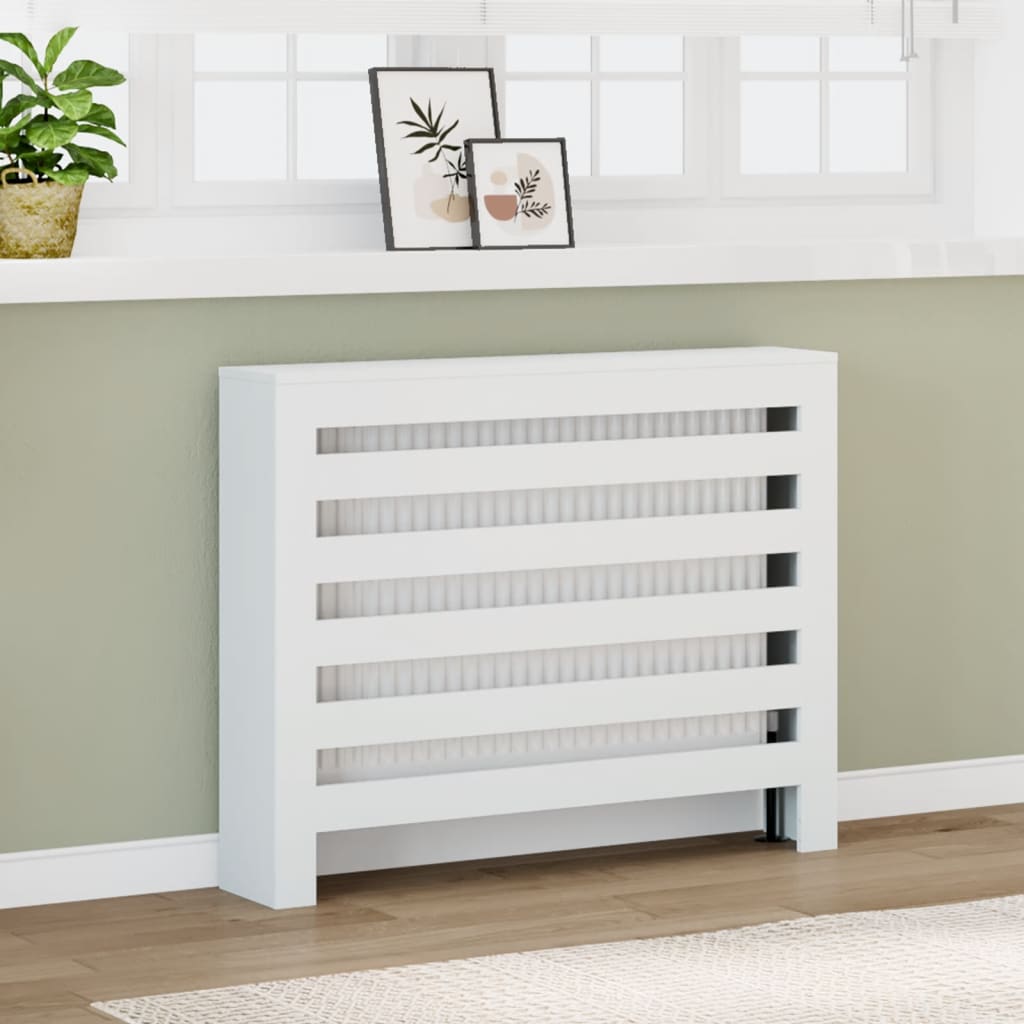 VidaXL Caisson de radiateur 104x20x82 cm bois d'ingénierie blanc