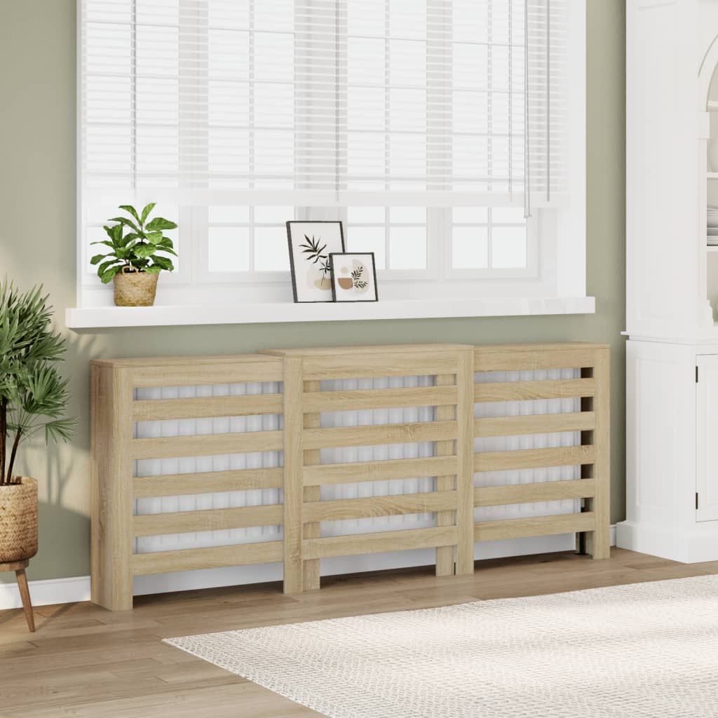Vidaxx contour de radiateur 205x21,5x83,5 cm en dérivé du bois couleur chêne sonoma