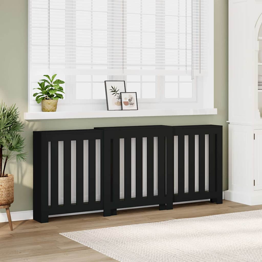 Vidaxx boîtier de radiateur 205x21,5x83,5 cm bois fini noir