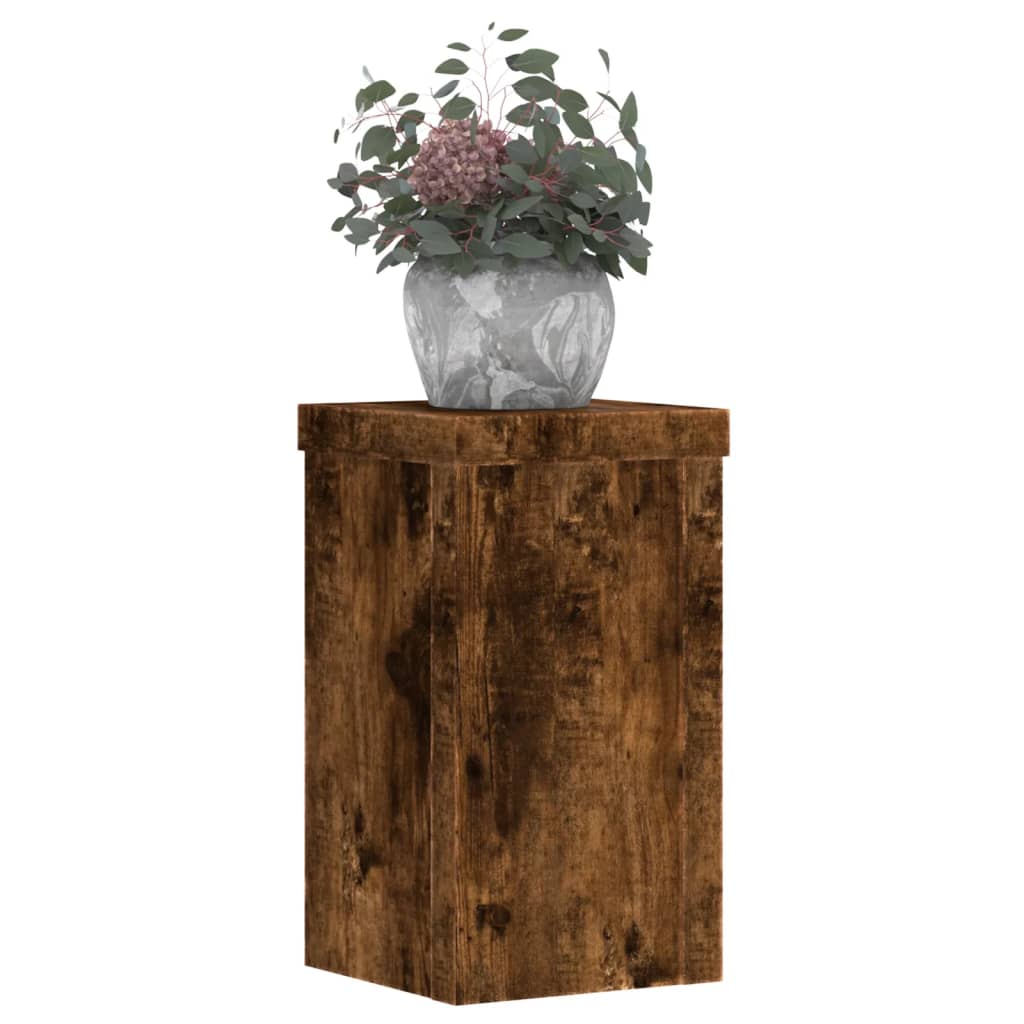 Vidaxx supports pour plantes 2 pcs 10x10x18 cm bois transformé chêne fumé