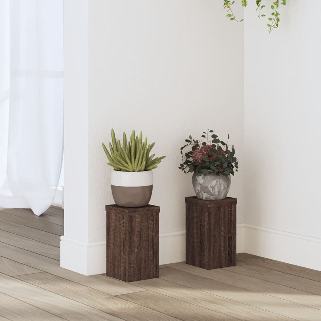 Vidaxx supports pour plantes 2 pcs 10x10x18 cm bois traité chêne brun