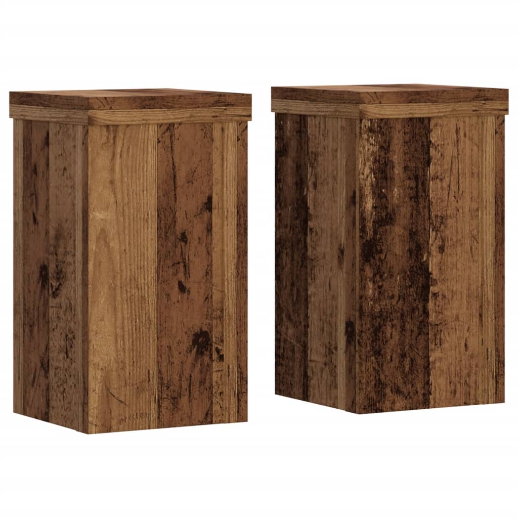 VidaXL supports pour plantes 2 pcs 10x10x18 cm bois traité, couleur bois ancien