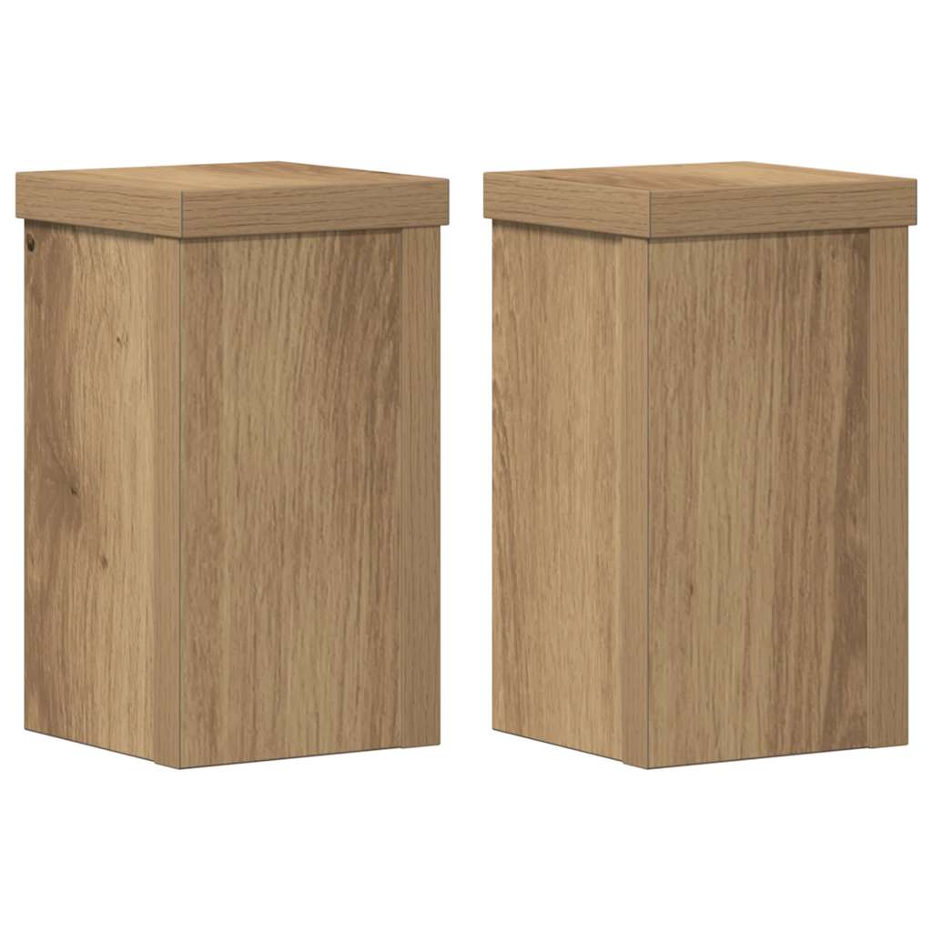 Vidaxx porte-plantes 2 pcs 10x10x18 cm bois chêne artisanal