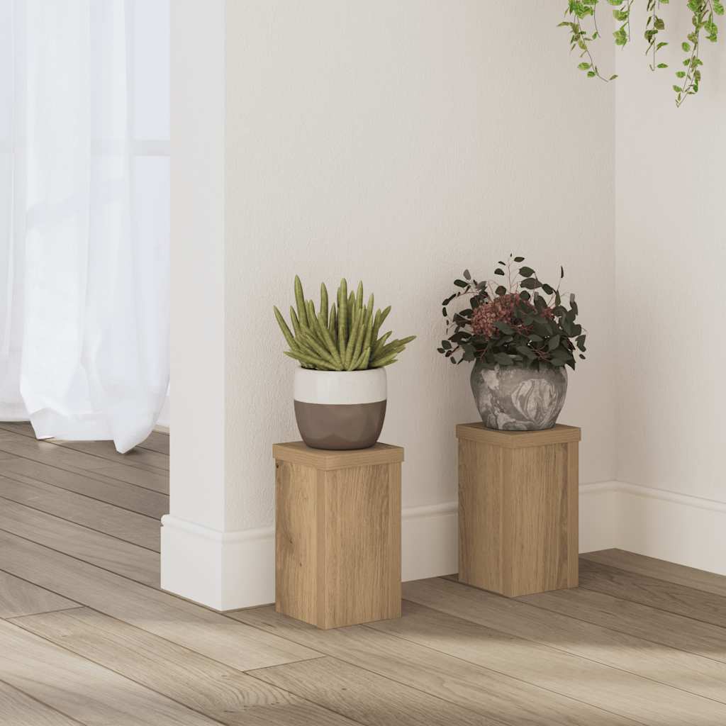 Vidaxx porte-plantes 2 pcs 10x10x18 cm bois chêne artisanal