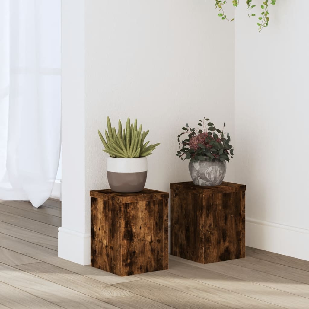 Vidaxx supports pour plantes 2 pcs 15x15x20 cm bois traité chêne fumé