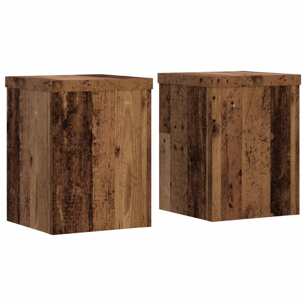 VidaXL supports pour plantes 2 pcs 15x15x20 cm bois traité, couleur bois ancien