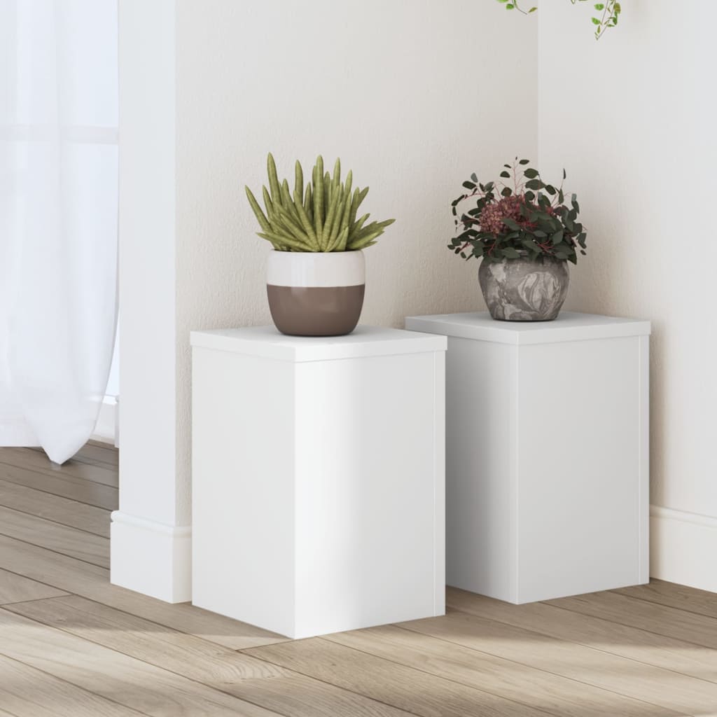 VidaXL supports pour plantes 2 pcs 20x20x30 cm bois d'ingénierie blanc