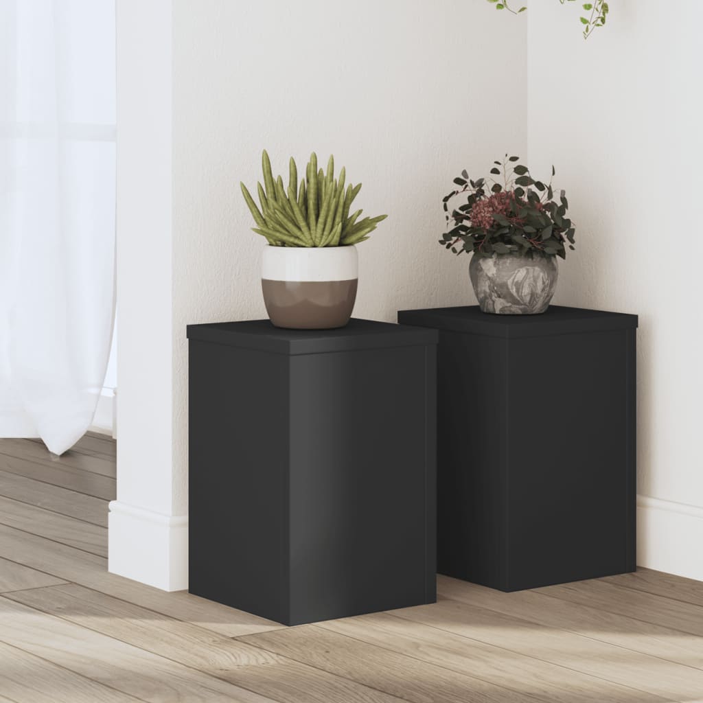 VidaXL supports pour plantes 2 pcs 20x20x30 cm bois traité noir